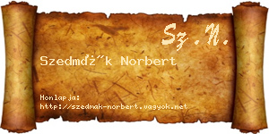 Szedmák Norbert névjegykártya