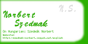 norbert szedmak business card
