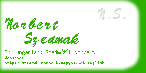 norbert szedmak business card